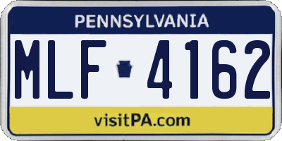 PA license plate MLF4162