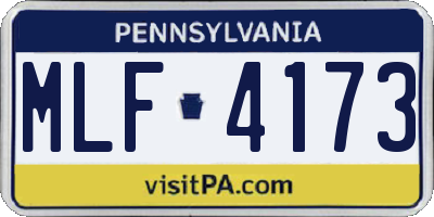 PA license plate MLF4173