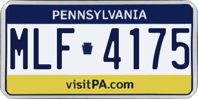 PA license plate MLF4175