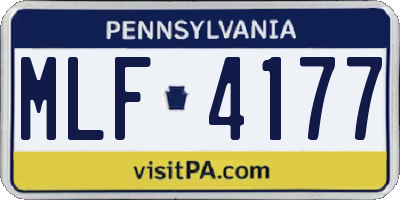 PA license plate MLF4177