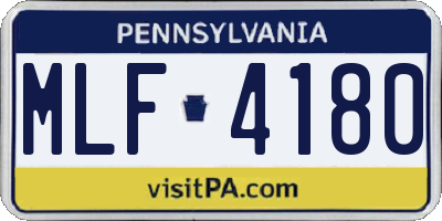 PA license plate MLF4180