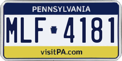 PA license plate MLF4181