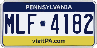 PA license plate MLF4182