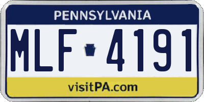 PA license plate MLF4191