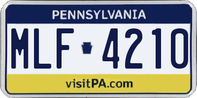 PA license plate MLF4210