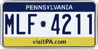PA license plate MLF4211