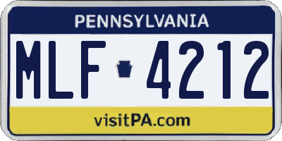 PA license plate MLF4212