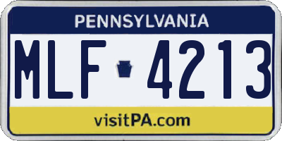 PA license plate MLF4213
