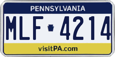 PA license plate MLF4214