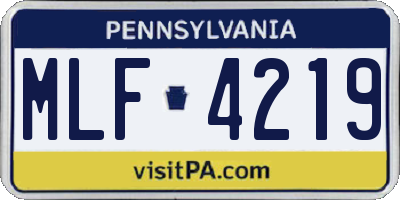 PA license plate MLF4219