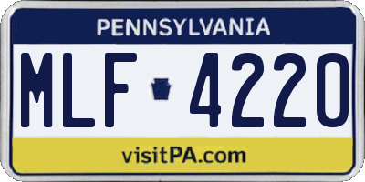 PA license plate MLF4220