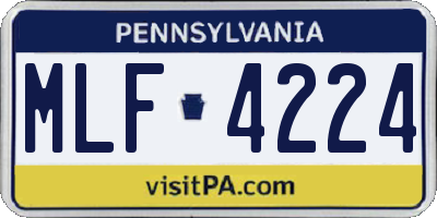 PA license plate MLF4224