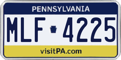 PA license plate MLF4225