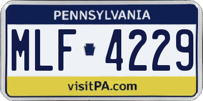 PA license plate MLF4229