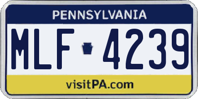 PA license plate MLF4239