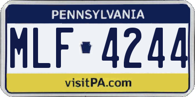PA license plate MLF4244