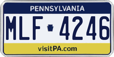 PA license plate MLF4246