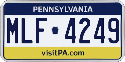 PA license plate MLF4249