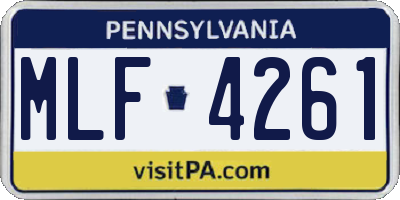 PA license plate MLF4261