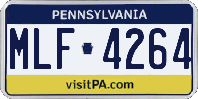 PA license plate MLF4264