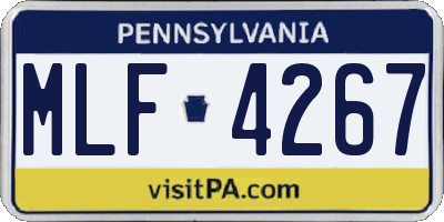 PA license plate MLF4267