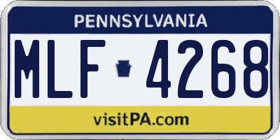 PA license plate MLF4268