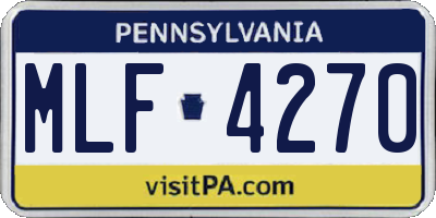 PA license plate MLF4270