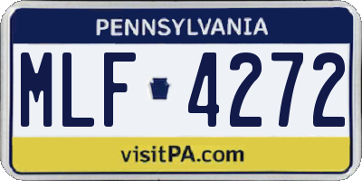 PA license plate MLF4272
