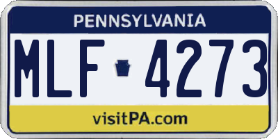 PA license plate MLF4273
