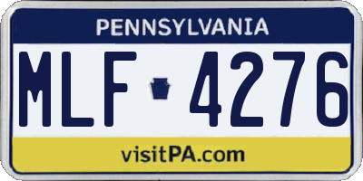 PA license plate MLF4276