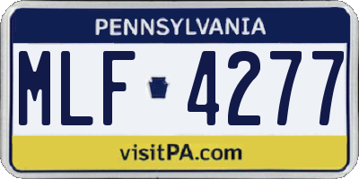 PA license plate MLF4277