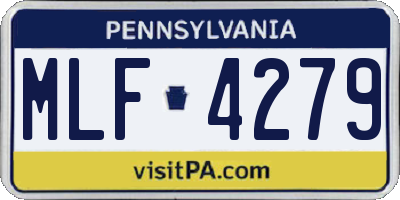 PA license plate MLF4279
