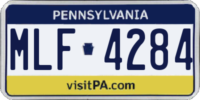 PA license plate MLF4284