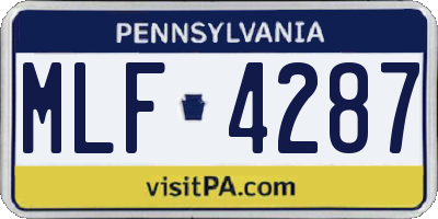 PA license plate MLF4287