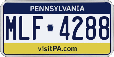 PA license plate MLF4288
