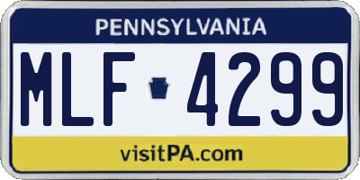 PA license plate MLF4299