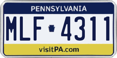 PA license plate MLF4311