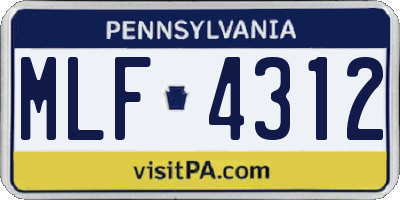 PA license plate MLF4312
