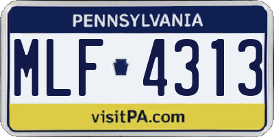 PA license plate MLF4313