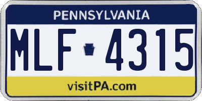PA license plate MLF4315