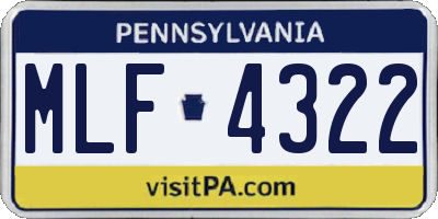 PA license plate MLF4322