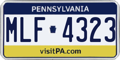 PA license plate MLF4323