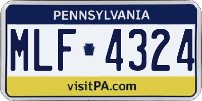 PA license plate MLF4324
