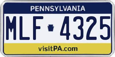 PA license plate MLF4325