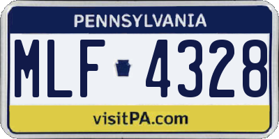 PA license plate MLF4328