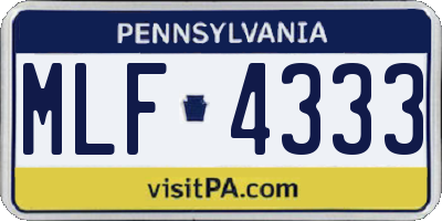 PA license plate MLF4333