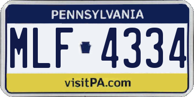 PA license plate MLF4334