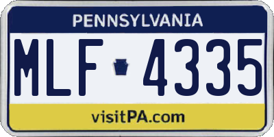 PA license plate MLF4335