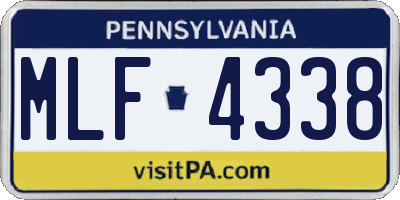 PA license plate MLF4338