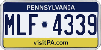 PA license plate MLF4339